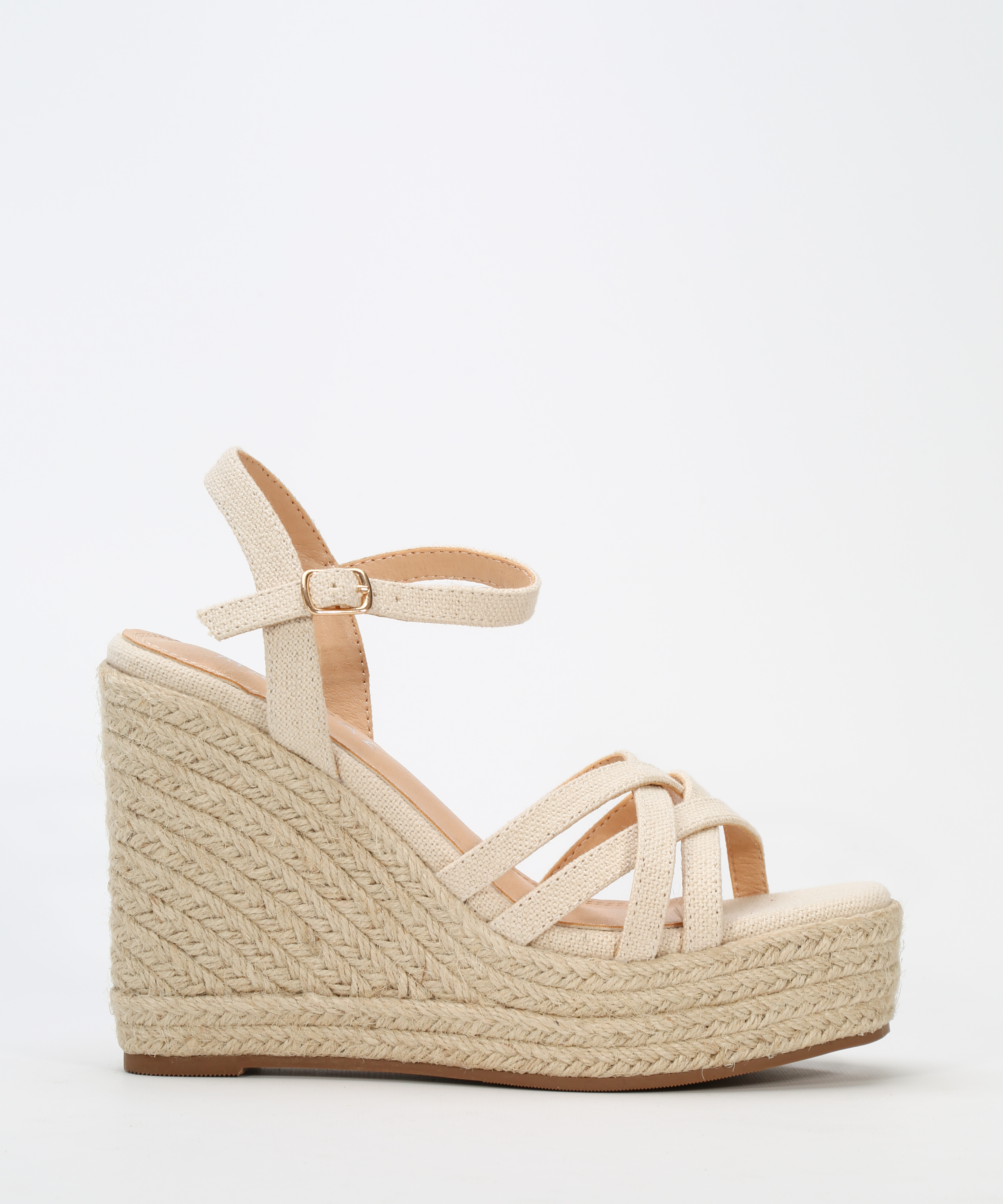 Sandalias cuñas multitiras